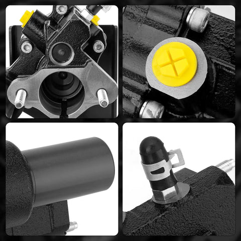 Close-up views of Dodge Ram Hydraulic Power Brake Booster 2019 To 2025 2500 3500 fit showing connectors and components.