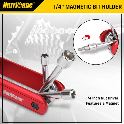 6 In 1 Folding Hex Nut Driver Set With SAE Sizes 3/16, 1/4, 5/16, 11/32, 3/8, 7/16 Inch Cr-V Steel Shank And Premium Aluminum Handle