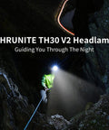 Person using Beast Mode Bright USB C Rechargeable Headlamp With 3320 Lumens And 170 Meter Beam, illuminating rocky path at night.