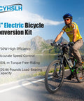 Cyclist using 24 Inch Electric Bicycle Conversion Kit with 750W Front Wheel and 36V System on scenic road
