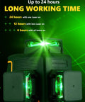 Three-Plane 3D Laser Level Kit With 3x360 Self-Leveling Green Cross Lines demonstrating 24-hour working time.