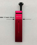 SRAM Hydraulic Disc Brake Caliper Piston Press Tool, 1.1 inch width, red aluminum, used for 2 and 4 piston calipers.