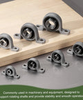 Two Pack KP000 Pillow Block Bearing Set Self Aligning Flange Mount Three Eighths Inch Shaft Size 10mm Inner Diameter Zinc Alloy Steel Body