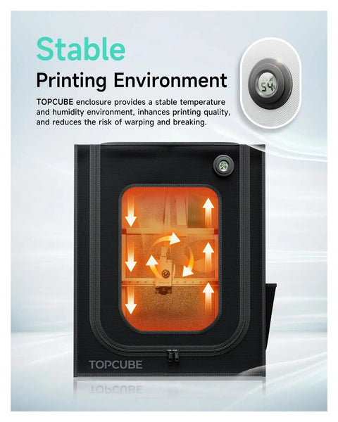360 Degree 3D Printer Enclosure For Bambu Lab A1 And A1 Mini Fireproof Waterproof Dustproof With Built In LED Light Protective Shield Keeps Your Printer Clean And Protected No Sweat Grey showing stable printing environment.