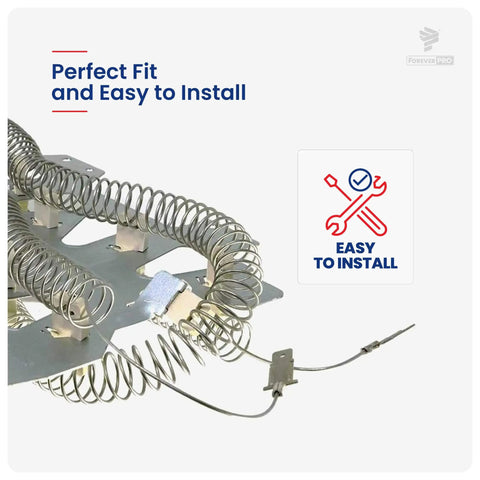 DC47-00019A Heating Element Replacement For Samsung Electric Dryers And Whirlpool Models with installation guide icon