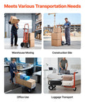 Heavy Duty 4 In 1 Hand Truck Dolly With 1000 Lb Capacity used in warehouse, construction site, office, and home luggage transport settings