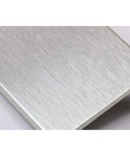 Close-up of Finger Edge Pull Handle Set, 10 Pack, 3-5/32 Inch Center To Center and 3-15/16 Inch Overall Length, Brushed Stainless Steel Finish.