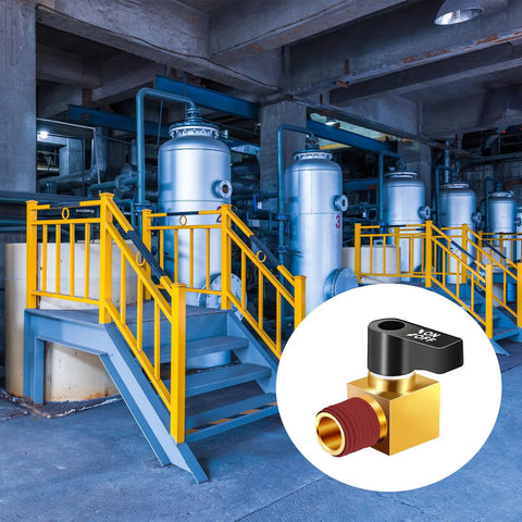 Durable Brass Air Compressor Drain Valve With One Quarter Inch NPT Male Thread Ball Type Drain Cock in industrial setting