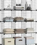 20 Cube Closet Organizer System With Metal Wire Shelves And ABS Connectors DIY Space Saving Storage Shelves for Bedroom Office Kids Room