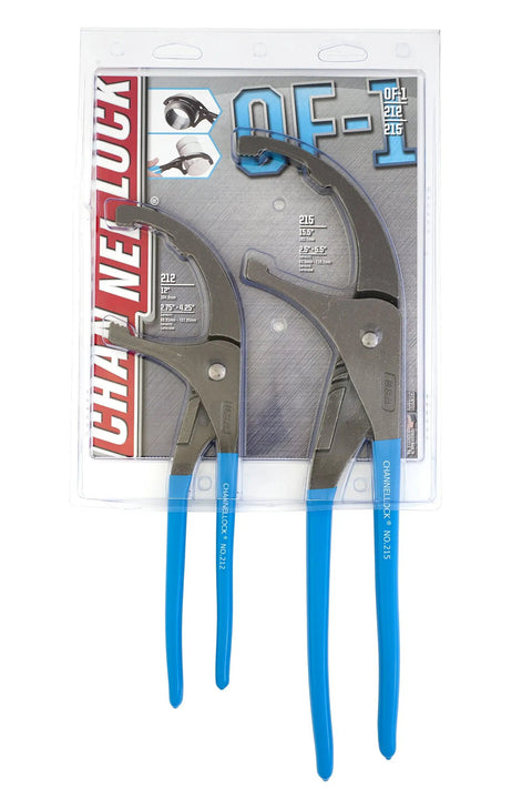 Garage Ready Heavy Duty Oil Filter and PVC Pliers Set in packaging, 12 Inch and 15 Inch, PermaLock Fastener, Made in USA