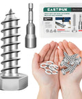 Heavy Duty 3/8 X 1-1/4 Inch Hex Head Lag Bolts With Washers 304 Stainless Steel 18-8 Rust Proof Partial Thread Fasteners For Wood Deck Work built in a hand with washers