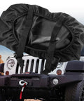 Heavy Duty Winch Cover For 2500 To 5500 Lbs Electric Winches Tough As Nails Waterproof Dustproof Outdoor Shield UV Resistant Black 17 Inch Wide Trailer Winch Cover For All Weather Protection on Jeep winch