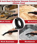 Two And A Quarter Inch Shop Vac Hose Extension, Ten Foot Cuff With 2.25 Inch Connection, versatile use in different settings.