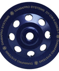 Top view of Turbo Concrete Grinding Cup Wheel 5 Inch 20 Segment With Threaded Arbor, showcasing design and segment layout.