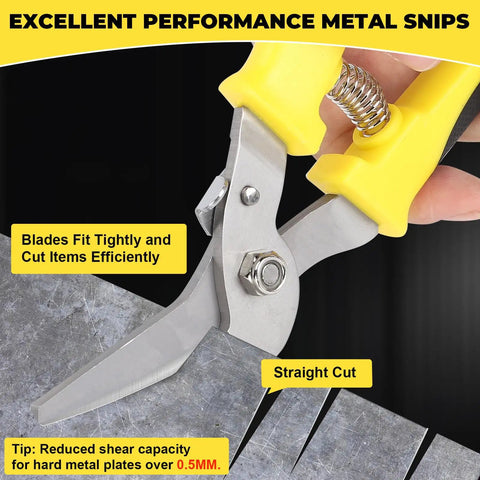 Heavy Duty Tin Snips For Cutting Metal Sheet 8 Inch Straight Cut Aviation Tin Snips With Sharp Stainless Steel Blades