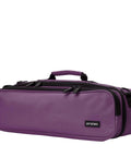 Rugged Slick Flute Case Cover For Large Molded Instruments Built Different With Heavy Duty 600D Nylon Purple Exterior and sturdy handle.