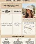 Size guide for 2-In-1 Women's Sun Visor Hat With Wide Brim Or Zip-Off Top, Lightweight Quick-Dry, UPF 50+ Sun Protection