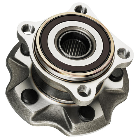 Close-up of Rear Wheel Bearing Hub Assembly Bolt On Fitment For Toyota Highlander 2014 2016 And Lexus RX350 RX350L RX450h RX450hL 2010 2019 Non ABS 5 Lug Rear Left And Right Pair showing detail and finish.