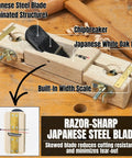 Pro Grade 45 Degree Chamfer Hand Plane For Real Woodworkers With Dead Simple Adjustments Razor Sharp Skewed Blades Plus Rugged Brass Sole For Knockout Edges You Can Truly Trust with Japanese steel blade and oak body.
