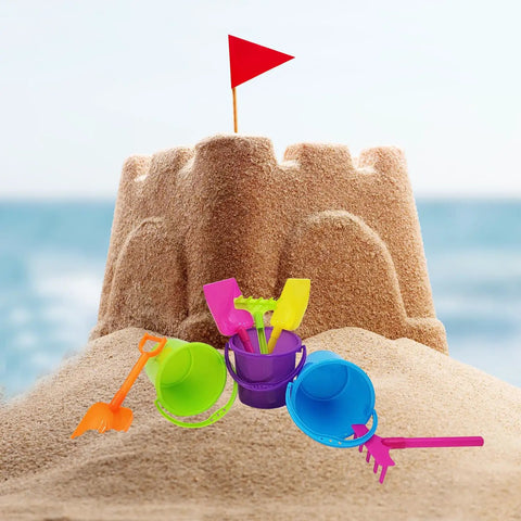 Colorful Six Pack Mini Beach Bucket Sets With Sand Buckets Shovels Rakes And Scoops Ideal Party Favors For Kids Toddlers Birthday Treats For Boys