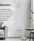 Industrial Floor Lamp For Living Room With HD Glass Lampshade And Pedal Switch, 67 Inch Tall, shown beside a couch in black finish.