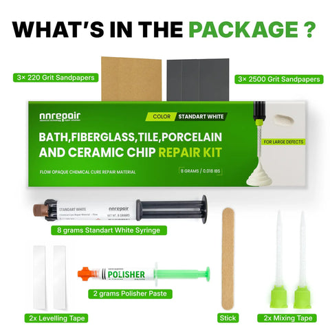 Bathtub And Surface Repair Kit For Chips And Cracks On Bathtubs Tile Ceramic Porcelain And Fiberglass DIY Fix With 8g Repair Material