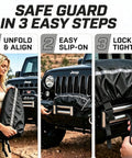 Suaetiai Waterproof Winch Cover Fits 2500-5500 Lb Electric Winches Durable Oxfbr Cloth UV Resistant shown on Jeep