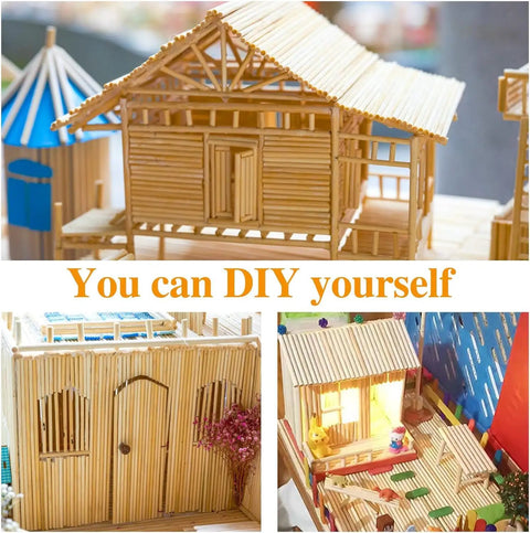 Top Shelf Natural Wooden Dowel Rods 1/8 Inch By 12 Inches For Diy Crafts And Garage Works used in crafted miniature houses.