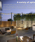 2 Pack 5 Ft String Light Poles For Outdoor Use Metal Poles Stand For Patio Backyard And Deck Weatherproof Galvanized Steel Construction