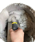 Pro Grade Carbon Steel Plastering Trowel 12 x 4 Inch With Soft Grip Handle smoothing cement in bucket