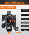 Commander Catchers Gear Bag With Wheels For Travel And Outdoor Play Black open displaying compartments and gear
