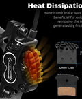 DYISLAND SD-230X MTB hydraulic disc brake set on mountain bike; black caliper and levers, orange rotor