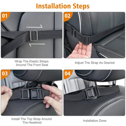 Installation steps for 2 In 1 Car Seat Protector And Kick Mat With iPad Holder And Touchscreen Pocket Backseat Organizer