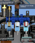 3 Stage Air Dryer System For Compressors With 1/4 Inch NPT, showing brass, fiber, and coalescing filters with metal bracket details