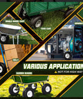 Durable 10 Inch Flat Free Solid Tire And Wheel Bundle Featuring Adjustable Hub Adaptors And 5 8 Bearing Bore on various carts and generators.