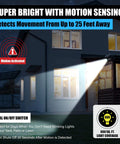 Motion Sensor Solar Spotlight For Outdoors Waterproof Landscape And Yard Lights Super Bright LED Garden Path Lighting