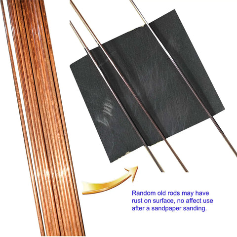 ER70S-6 Three Thirty Second Inch TIG Filler Rods, 36 Inch Long, Ten Pound Tube Pack with rust sanding note