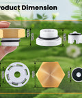 Product dimensions for 2 Pack Anti Siphon Valve Repair Kit for Outside Faucets, Vacuum Breaker Fix Set Compatible With Legend Valve LEG-108-903 and T550 T550A, Frost Free Faucet Repair Kit No Sweat Install, Quick Leak Prevention, Durable Replacement displayed on green background.