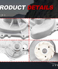 Premium Engine Water Pump With Beefy Three Bolt Pulley Flange Direct Bolt Fit For Ford F150 Expedition Lobo Transit Lincoln Navigator 2011 Through 2020 close-up details showing installation points and impeller design.