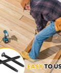 Worker installing floorboards with 200 Pcs 1/4-20 x 2-1/2 self-tapping trailer deck screws flat head with star drive T-30.