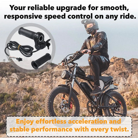 Full Twist Ebike Throttle Grip With Two Keys Waterproof 3 Pin Electric Bike Throttle Handlebar Controller on electric bike