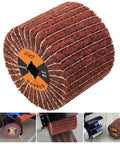 60 Grit Nonwoven Flap Wheel for Wood and Metal Polishing 120 Mm Diameter 100 Mm Width 19 Mm Arbor Hole Abrasive Sanding Wheel