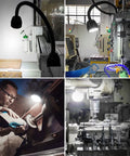 Flexible CNC Lathe Work Light With 1400 Lumens IP66 Waterproof Gooseneck Lamp 110V 220V in various metalworking settings