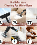 Multi-purpose cleaning tools for Badass Steam Cleaner Rapid 15 Second Heat Up With 4 Bar Pressure And 6 Adjustments 42 Oz Big Tank.