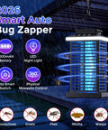 3 In 1 Outdoor Bug Zapper With 5000mAh Battery, LED Night Light, And 4000V Electric Fly Zapper hanging on patio