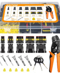 709 Piece Waterproof Wire Connector Kit With Self Adjusting Ratcheting Crimp Tool For Automotive Wiring in storage case
