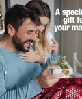 Man receiving LED Flashlight Gloves For Men Dads From Daughter Son Wife Hands Free Light For Fishing Camping Auto Repair And DIY Projects A Handy As Heck Gift For Him Who Has Everything.