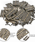 20 Pack Decorative Box Hinges One Point Seventy Seven Inch Bronze Zinc Alloy With Scalloped Edge and screws