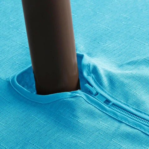 Outdoor Tablecloth With Zipper Umbrella Hole For 60 By 84 Inch Tables Waterproof And Wrinkle Free Stain Resistant Polyester Aqua Blue