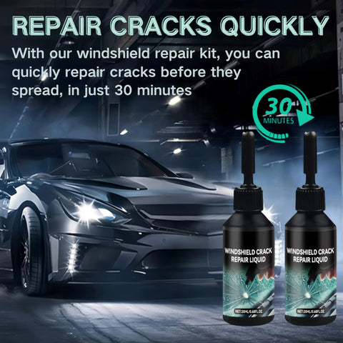 Premium Windshield Crack Repair Kit 2025 New Quick Glass Repair Liquid For Windshields Windows And Mirrors All Glass Crack Types Two Pack